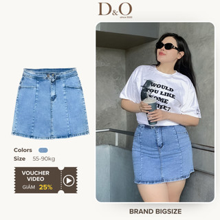 Chân Váy Jean Bigsize 58-88kg Váy Bò Lưng Cao Tôn Dáng Màu Xanh Nhạt 3879 Váy Co Giãn Mạnh Có Quần Trong Dày Dặn