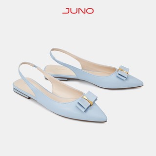 Giày Búp Bê Nữ 3cm Thời Trang JUNO Slingback Trang Trí Nơ BB03120