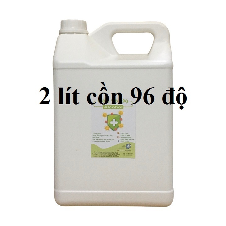 [Hỏa tốc - Q.8] Cồn y tế 96 độ Can 2 lít dùng sát khuẩn, rửa tay (hàng cty)
