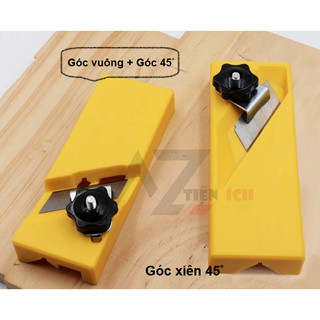 Dao gọt chỉ và bào cạnh gỗ dùng lưỡi dao rọc giấy, ao gọt chỉ nẹp nhựa - gọt vát mép gỗ 45° sử dụng lưỡi dao rọc giấy