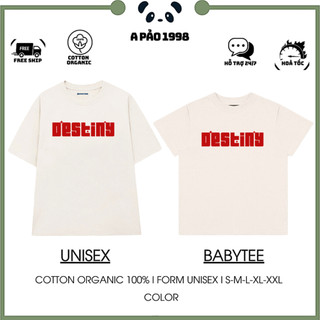 [ Áo Cặp ] Áo Thun Couple Form Unisex-Babytee DESTINY 100% Cotton Organic 250Gsm Cao Cấp.KILIG