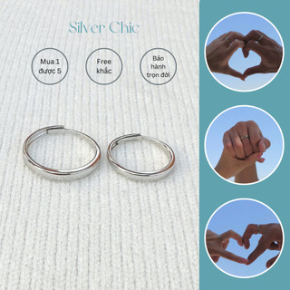  Nhẫn đôi bạc Simple Love SILVER CHIC N07 bạc 925