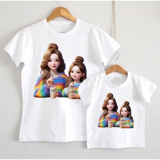 áo đôi mẹ và bé, áo đôi mẹ và bé gái, áo cặp mẹ và bé gái chất cotton mịn mát giá sĩ