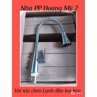 [Ko Bi] Vòi rửa chén bát lạnh Loa Kèn đầu tăng áp 2 chế độ tay dẹp Xoay 360
