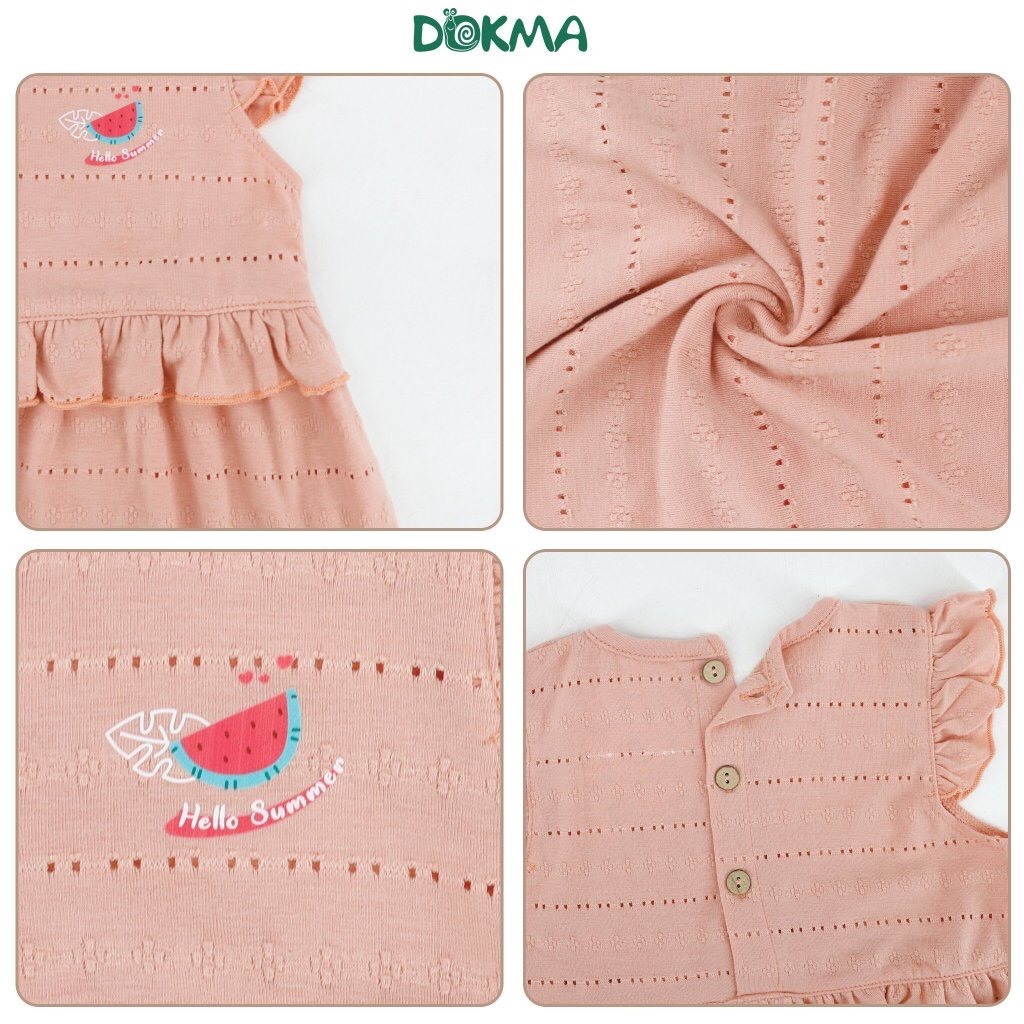 Dokma - Váy Bèo vài thông hơi mềm mát cho bé gái từ 9 tháng đến 36 tháng