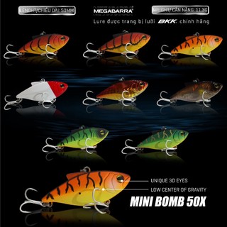 Mồi Câu Lure Vibration MEGABARRA MINI BOMB 50X