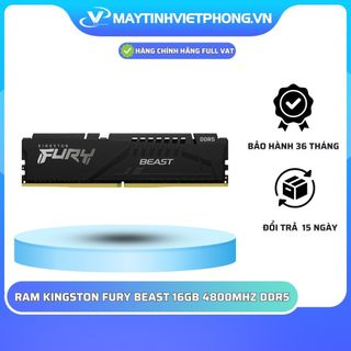 RAM DESKTOP KINGSTON FURY BEAST (KF548C38BB-16) 16GB (1X16GB) DDR5 4800MHZ 