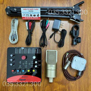 Bộ mic thu âm livestream Mic Takstar PC K200 Bản 2024 + Sound Card icon upod pro tặng kèm tai nghe nhét bảo hành 2 năm