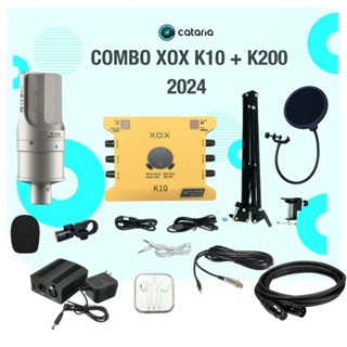 Bộ K200 bản mới 2024 Kèm Sound Card K10 hát thu âm livesteam cực hay , đầy đủ phụ kiện dây kết nối bảo hành 1 năm