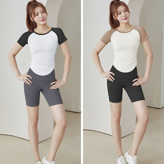 Bộ tập gym nữ mùa hè quần đùi áo thun cộc tay | bộ tập yoga nữ dáng ôm co giãn 4 chiều SET14
