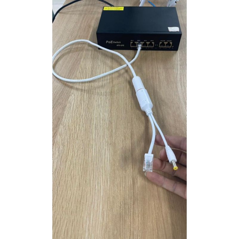 Bộ Chuyển Đổi Splitter POE 48v sang 12v Cho Camera IP Không POE - Splitter POE dùng ngoài trời