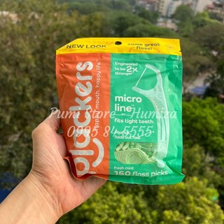Tăm chỉ nha khoa Plackers Micro Mint – gói 150 cây - Giao ngẫu nhiên theo mẫu bao bì cũ hoặc mới