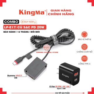 Pin ảo/giả pin/dummy. combo pin lp-e17 và củ sạc nhanh pd 20w chính hãng kingma. for canon lp-e17