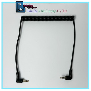 Cáp Âm Thanh 3.5mm Dạng Lò Xo Đầu Đực 4 Khấc Khớp Khuỷu Góc 90 Độ