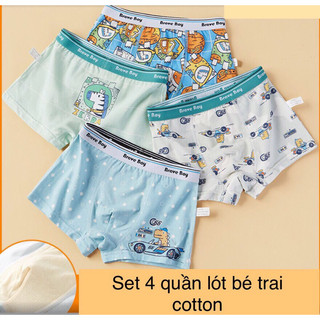 Set 4 quần sịp bé trai cao cấp. quần chip trẻ em. quần lót bé trai