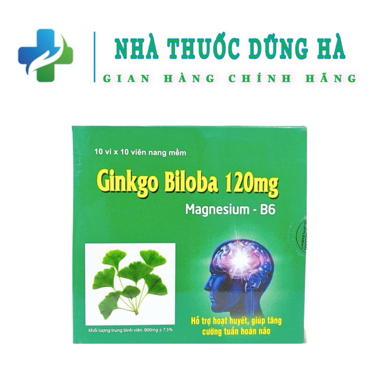 Ginkgo Biloba 120mg Bổ Sung Dưỡng Chất Cho Não Q10 100 viên