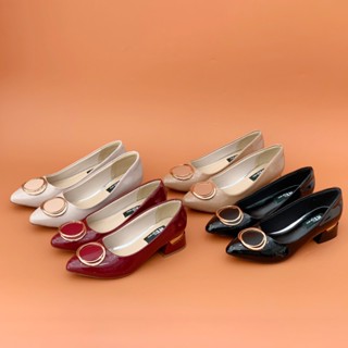 [shop giay minh thu] Giày VIP 2 khoá tròn góp viền đồng 3cm MT439