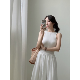 [ Có sẵn ] Váy maxi lụa dà xoè phần trên len ôm sát váy đi biển - immin.h