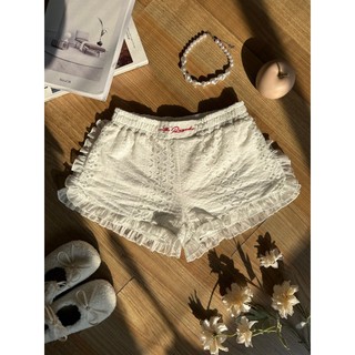 Quần short ren bèo ngắn Miuu lưng thấp dáng ngắn nữ Vải ren phối bèo - ?Miuu short