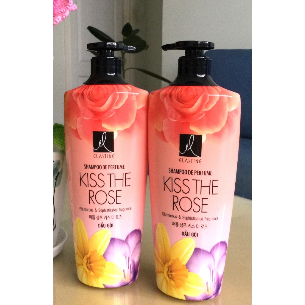 Combo 02 chai dầu gội Elastine hương nước hoa Love Me, Kiss The Rose, pure breeze 600ML