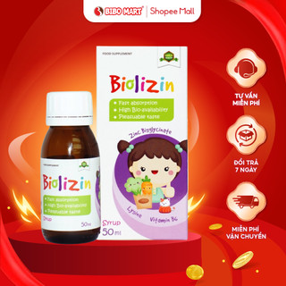 Kẽm hữu cơ Biolizin Aplicaps Giúp Trẻ Ăn Ngon Miệng Hỗ Trợ Tiêu Hóa Tăng Sức Đề Kháng Lọ 50ml Hương Đào - Bibomart