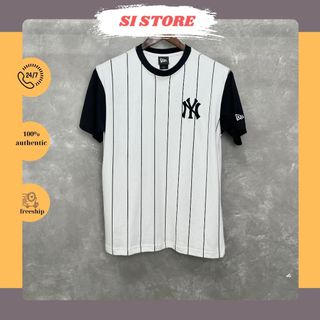 Tee thun new era tee - ny sọc tay đen