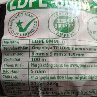 DÂY LDPE 8li -cực dày cho hệ thống phun sương
