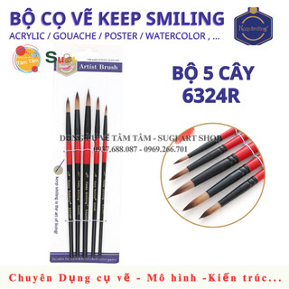 [ TÂM TÂM ]Bộ cọ đầu tròn Keep smiling 6324R (bộ 5 cay)