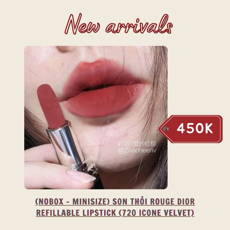 (Nobox)(Minisize) - DIOR - Son thỏi Rouge Dior Refillable Lipstick (720 Icone Velvet)