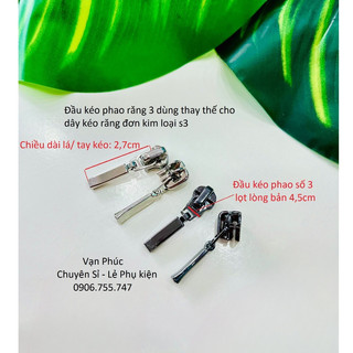 Bộ đầu kéo phao kèm tay kéo răng 3 dùng làm phụ kiện cho Túi/ Ví,...