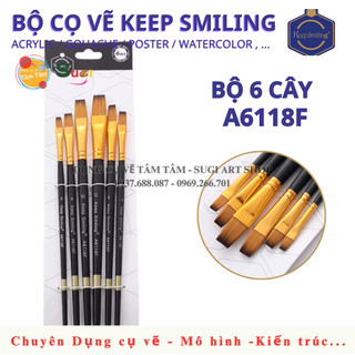 [ TÂM TÂM ] Bộ cọ đầU BẰNG  Keep smiling A6118F (bộ 6 cây)