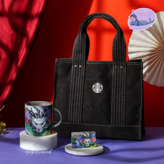 [Authentic] STARBUCKS TAIWAN TÚI TOTE VẢI CANVAS BLACK TOTE BAG