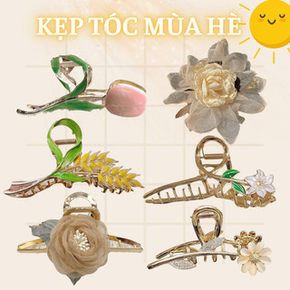 Kẹp tóc càng cua kim loại hình xương cá, xoắn mắt xích sang trọng phong cách Hàn Quốc dành cho nữ - Mely T4-7