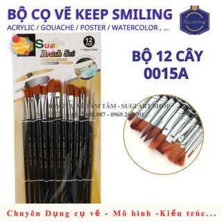 [ TÂM TÂM ] Bộ cọ vẽ nhiều đầu Keep A0015A - Bộ cọ 12 cây keep smiling A0015A
