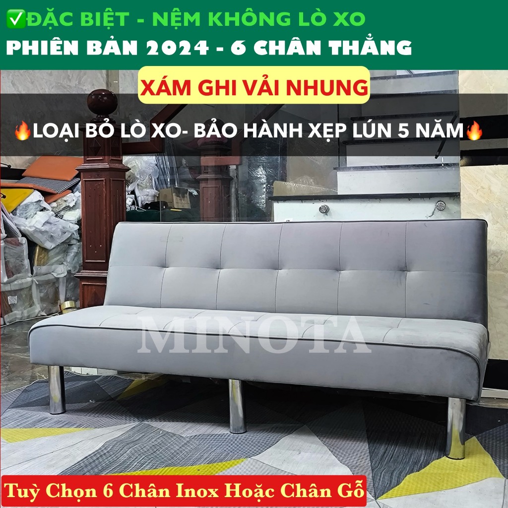 Ghế Sofa Giường 1m7 [6 CHÂN | KHÔNG LÒ XO] New 2024 MINOTA Thiết kế đẹp mắt sang trọng tinh tế