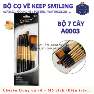 [ TÂM TÂM ] Bộ cọ vẽ nhiều đầu keep smiling A0003, Bộ cọ 7 cây