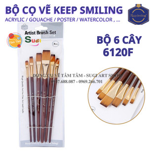 [ TÂM TÂM ] Bộ cọ đầu bằng keep smiling 6 cây mã 6120F
