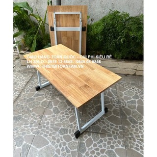 Bàn Gỗ Cao Su Mầm Non Chân Gấp