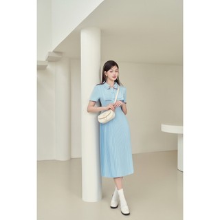 Armous- Đầm xanh chiết eo phối nơ Winnie