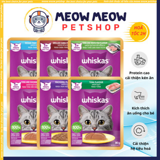[COMBO 12 TÚI] Pate cho mèo WHISKAS ADULT TÚI 80Gr. Thức ăn dinh dưỡng cho mèo trưởng thành Whiskas.
