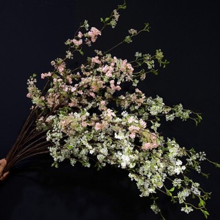  Hoa tuyết mai giả cành tuyết mai 104cm trang trí nhà cửa hoa mận decor tiệc cưới lễ tết background chụp hình 