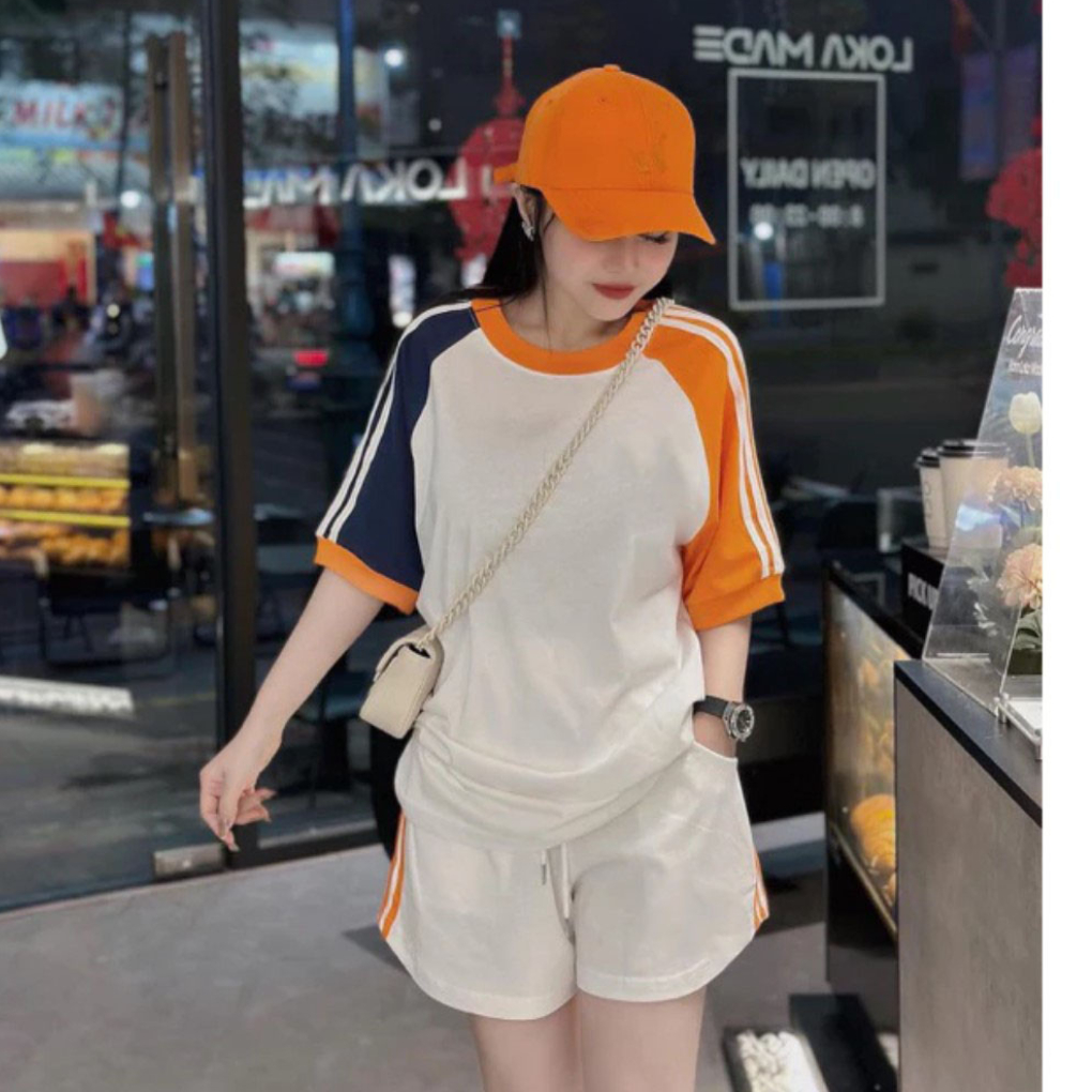 Set đồ nữ mặc nhà rẻ đẹp mùa hè thể thao bộ đùi nữ quần áo nữ 3 SIZE 45-75KG bigsize chất thun cotton ghép ráp lăng trơn | BigBuy360 - bigbuy360.vn