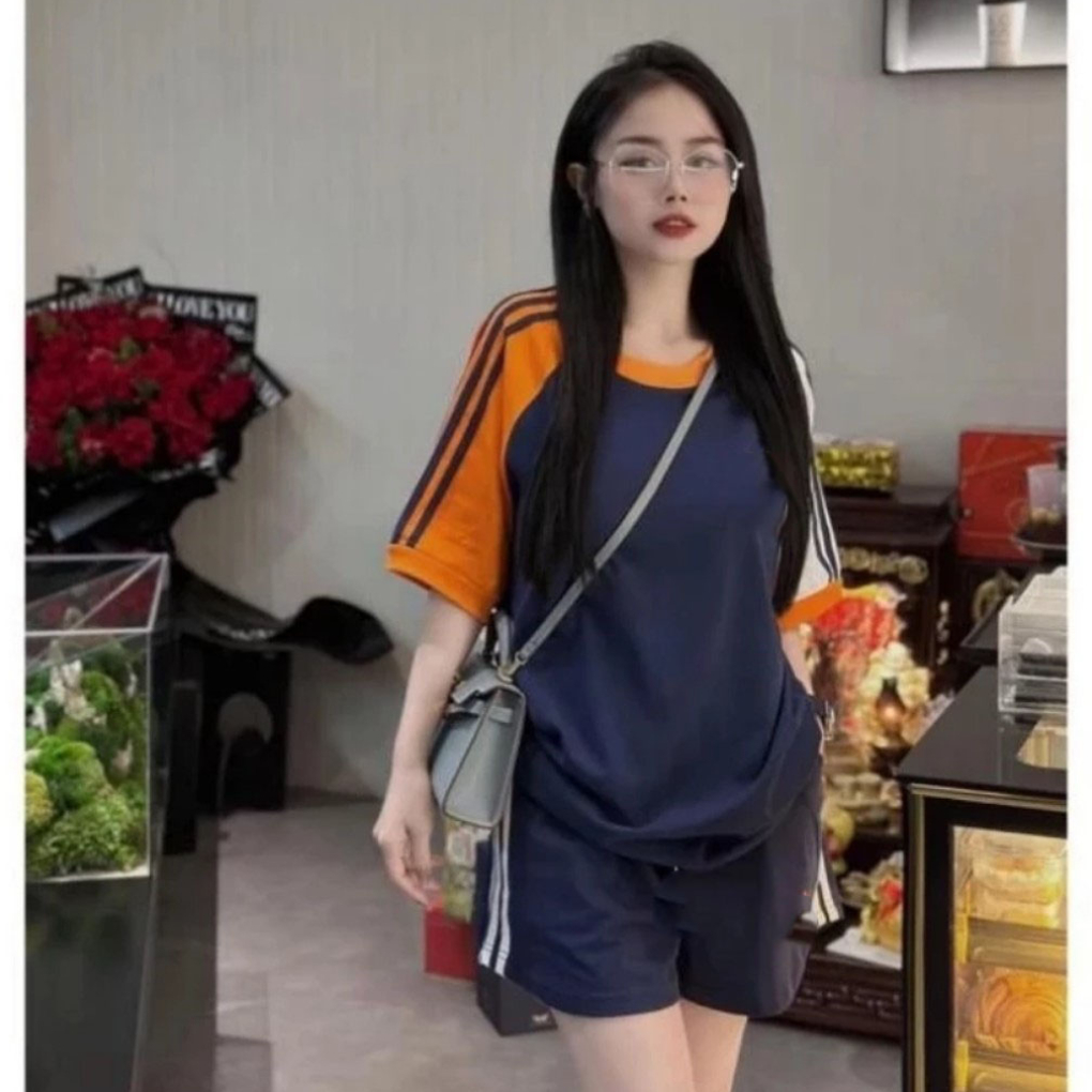 Set đồ nữ mặc nhà rẻ đẹp mùa hè thể thao bộ đùi nữ quần áo nữ 3 SIZE 45-75KG bigsize chất thun cotton ghép ráp lăng trơn | BigBuy360 - bigbuy360.vn