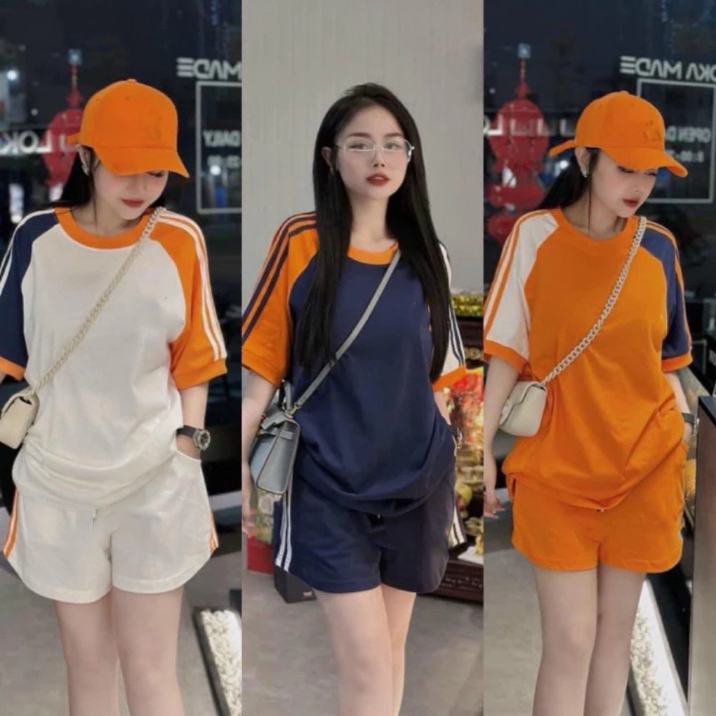 Set đồ nữ mặc nhà rẻ đẹp mùa hè thể thao bộ đùi nữ quần áo nữ 3 SIZE 45-75KG bigsize chất thun cotton ghép ráp lăng trơn | BigBuy360 - bigbuy360.vn