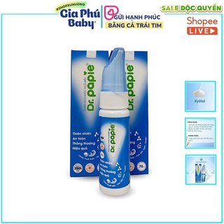 Dung Dịch Nước Muối Biển Sâu Xịt Mũi Dr. Papie Cho Bé Chai 70ml