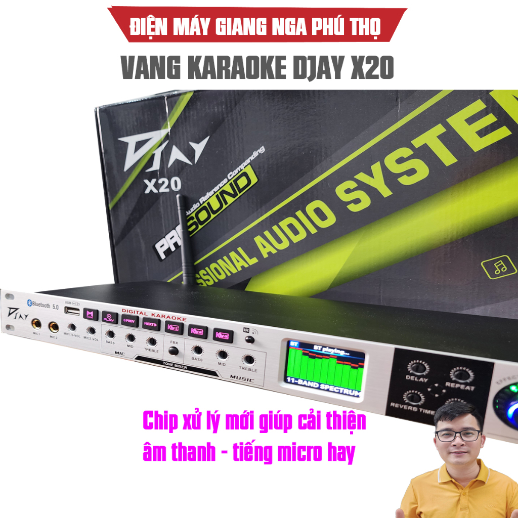 Vang Cơ Karaoke DJAY X20 có Reveb, có chống hú, bluetooth