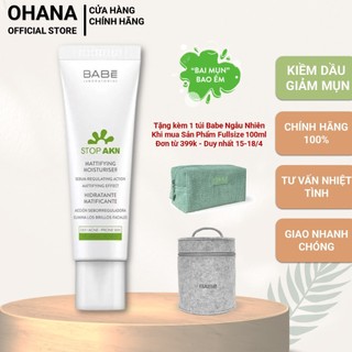 Kem Dưỡng Kiềm Dâu, Giảm Mụn BABE Stop AKN Mattifying Moisturiser (2ml/50ml)