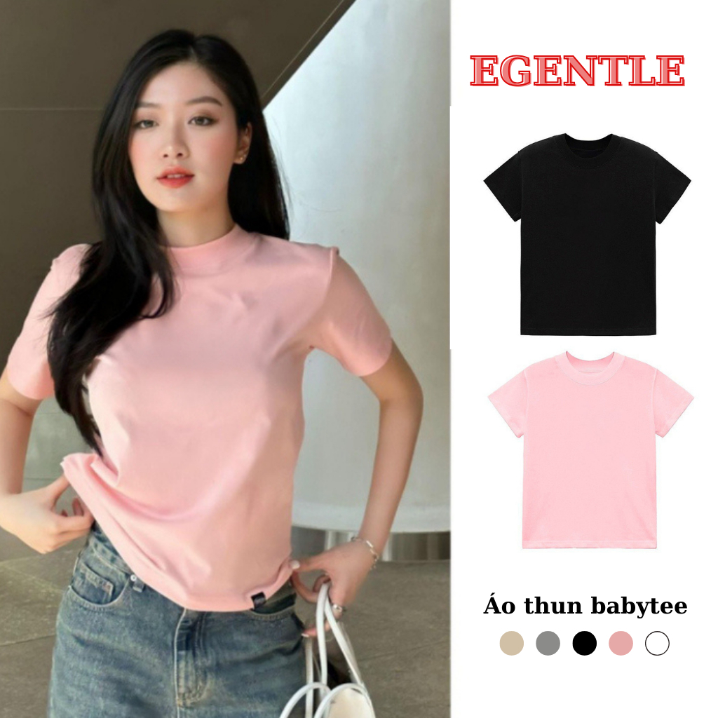 Áo babytee trơn cổ tròn, áo thun basic dễ phối đồ egentlehanoi