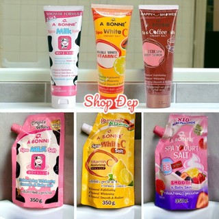 Muối tắm sữa bò tẩy da chết cực mịn da A Bonne Spa Milk Salt 350gr - Chuẩn Thái