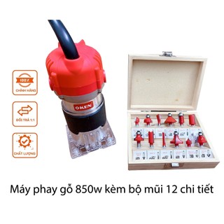 Máy phay gỗ  KEN 850 W chính hãng kèm bộ mũi 15 chi tiết